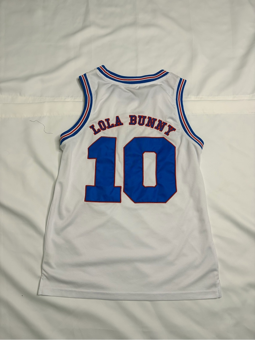 Space Jam Tune Squad Lola Bunny Jersey White Mesh Basketball Shirt Small #10
